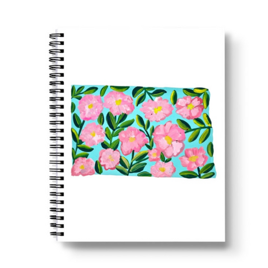 North Dakota State Flower Spiral Lined Notebook