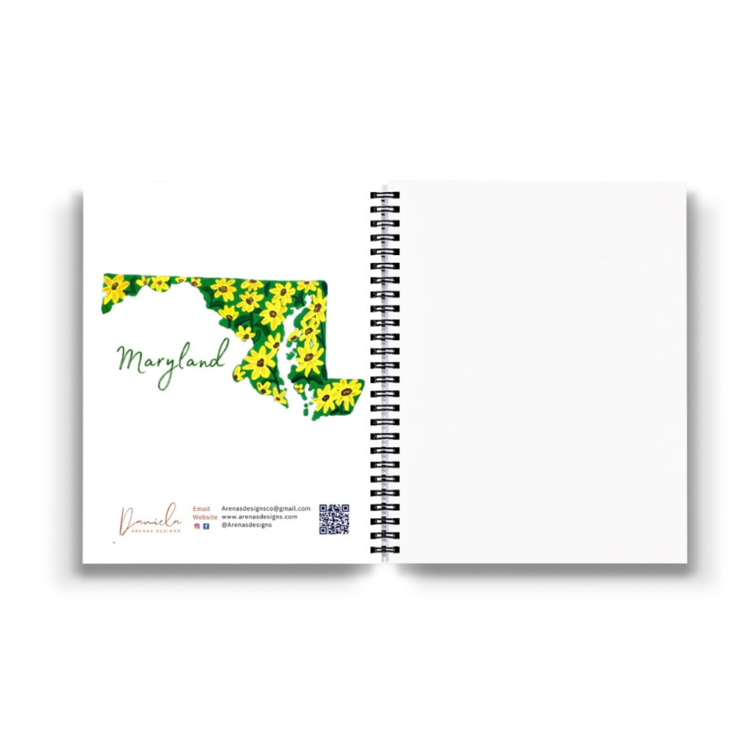 Maryland State Flower Spiral Lined Notebook