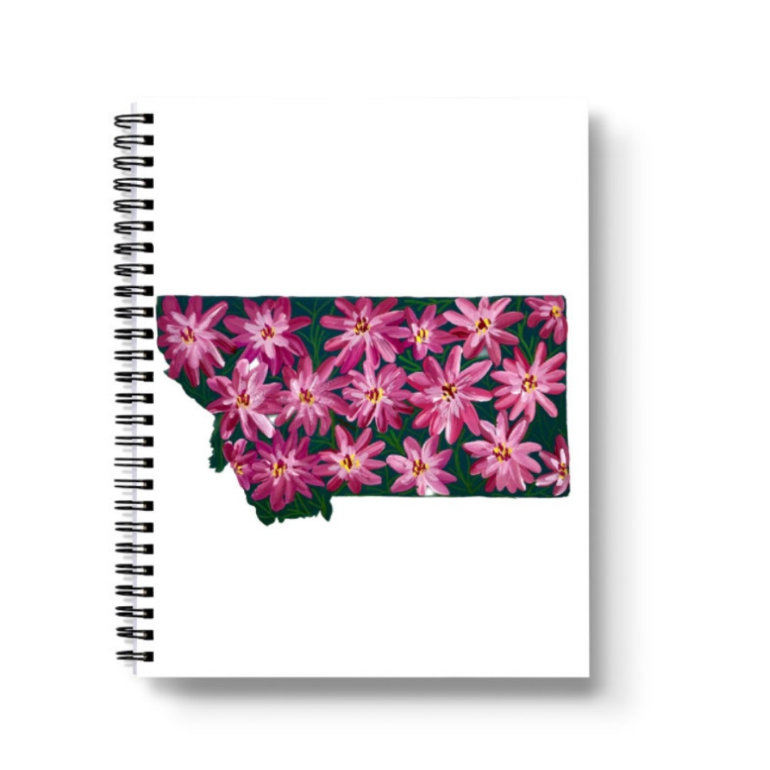 Montana State Flower Spiral Lined Notebook