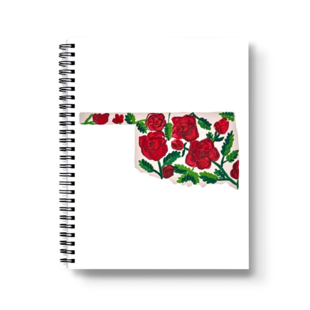 Oklahoma State Flower Spiral Lined Notebook