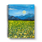 Blue Mountains and Yellow Flowers Spiral Lined Notebook