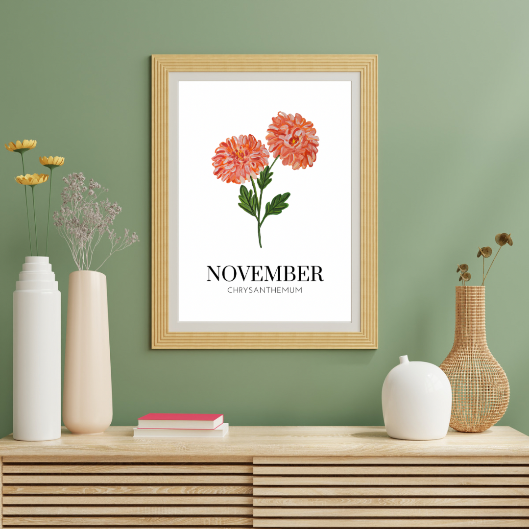 November Chrysanthemum art print