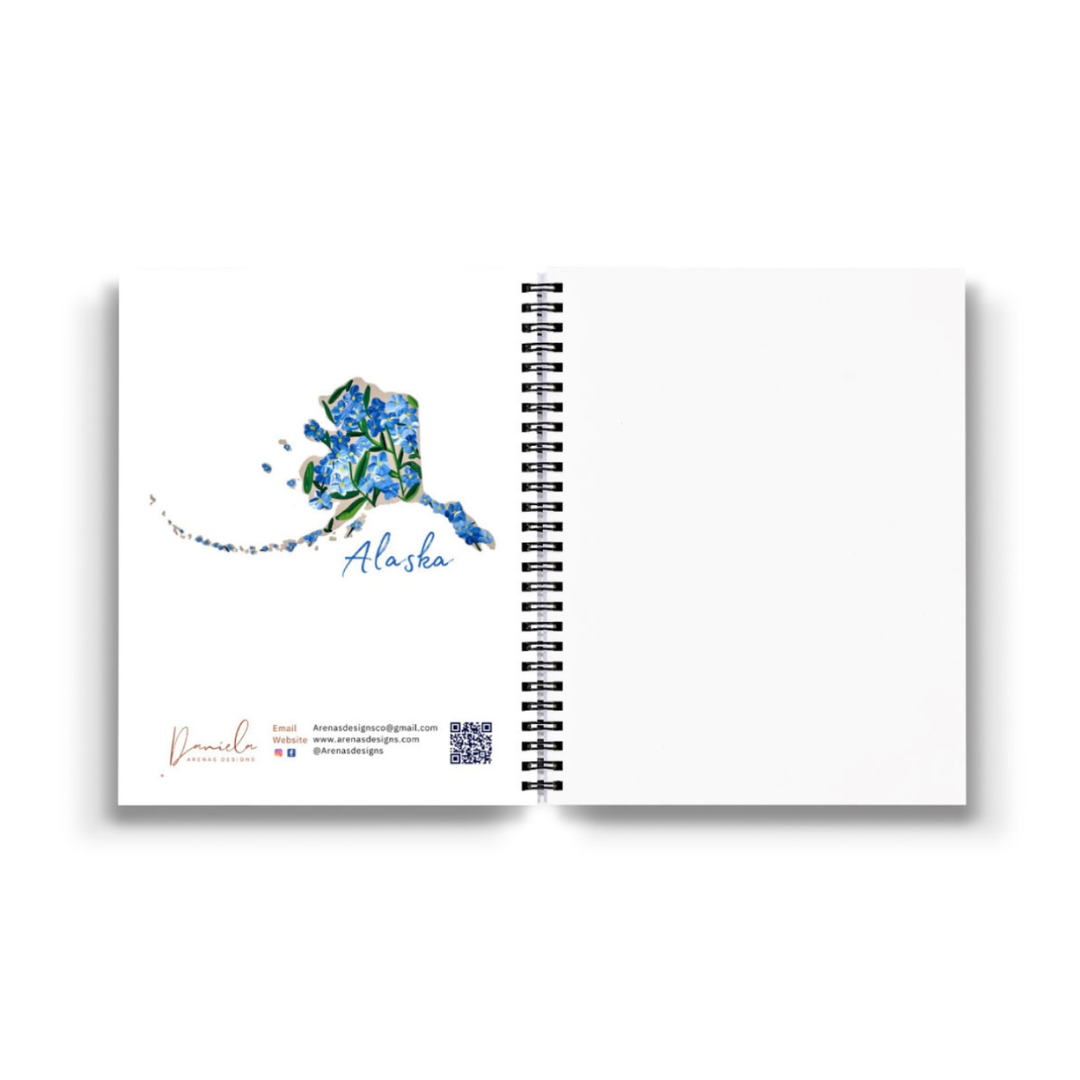 Alaska State Flower Spiral Lined Notebook