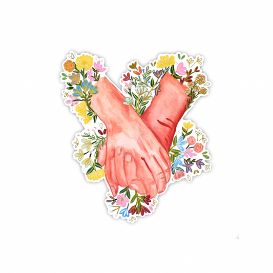 Hands Medicine & Flowers Sticker