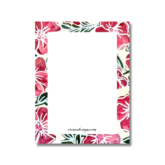 Bright Pink Flowers Note Pads