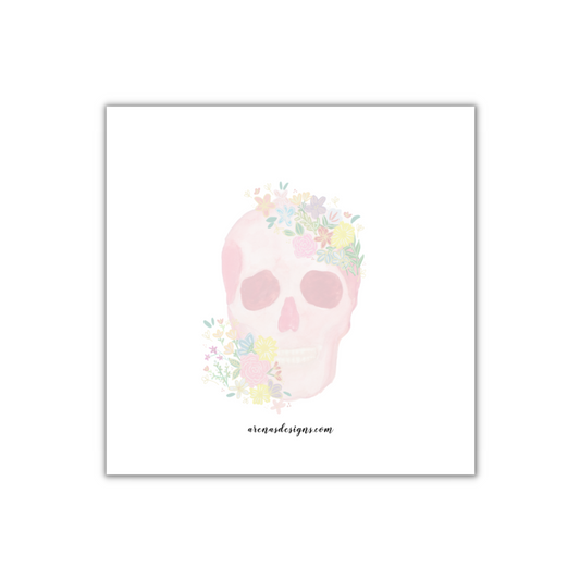 Skull Medicine & Flowers post it