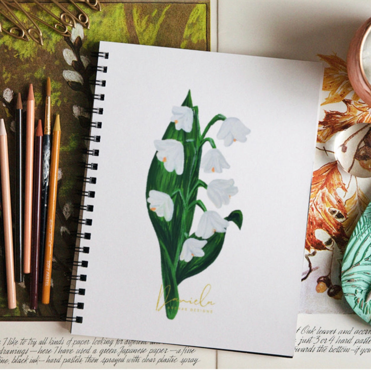 Lily of the valley Spiral Lined Notebook