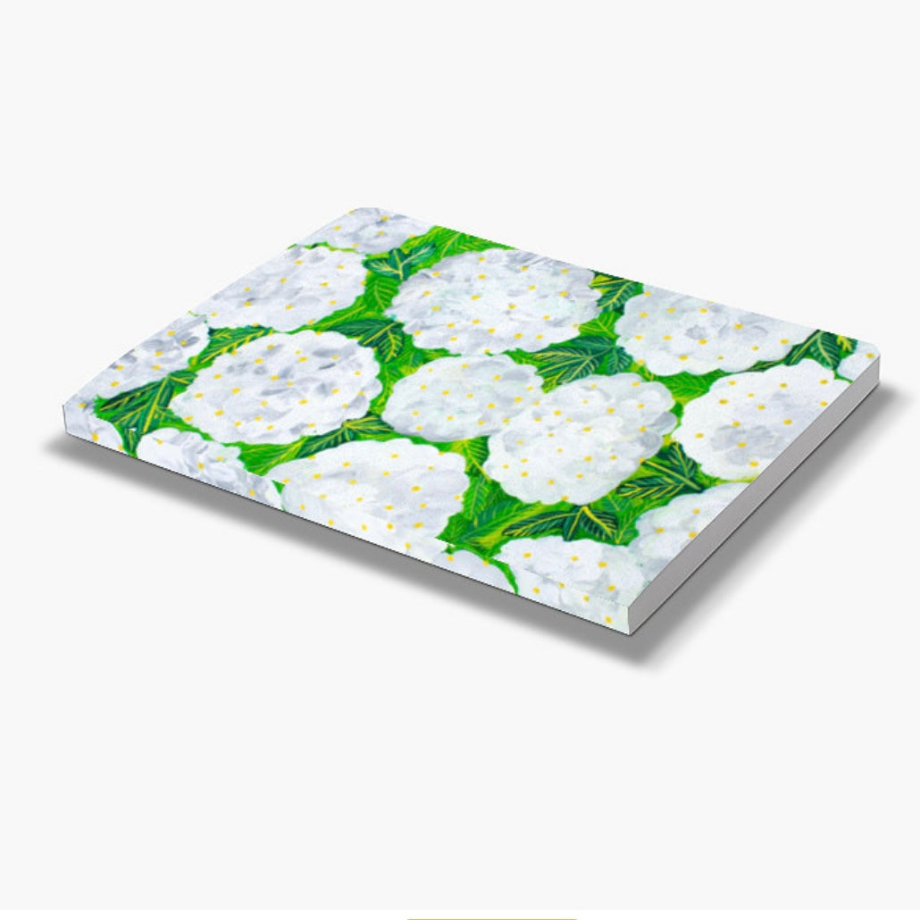 White Hydrangea Layflat Lined Notebook