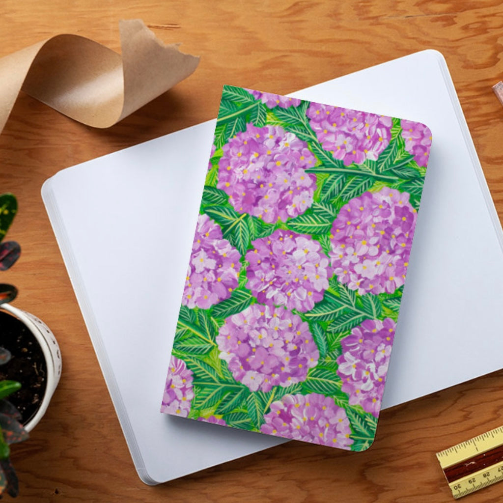 Purple Hydrangea Layflat Lined Notebook