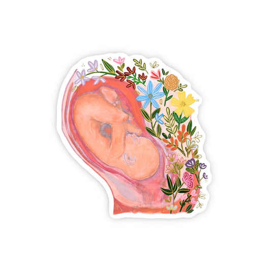 Gestation Medicine & Flowers Sticker