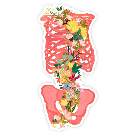 Skeleton Medicine & Flowers Sticker