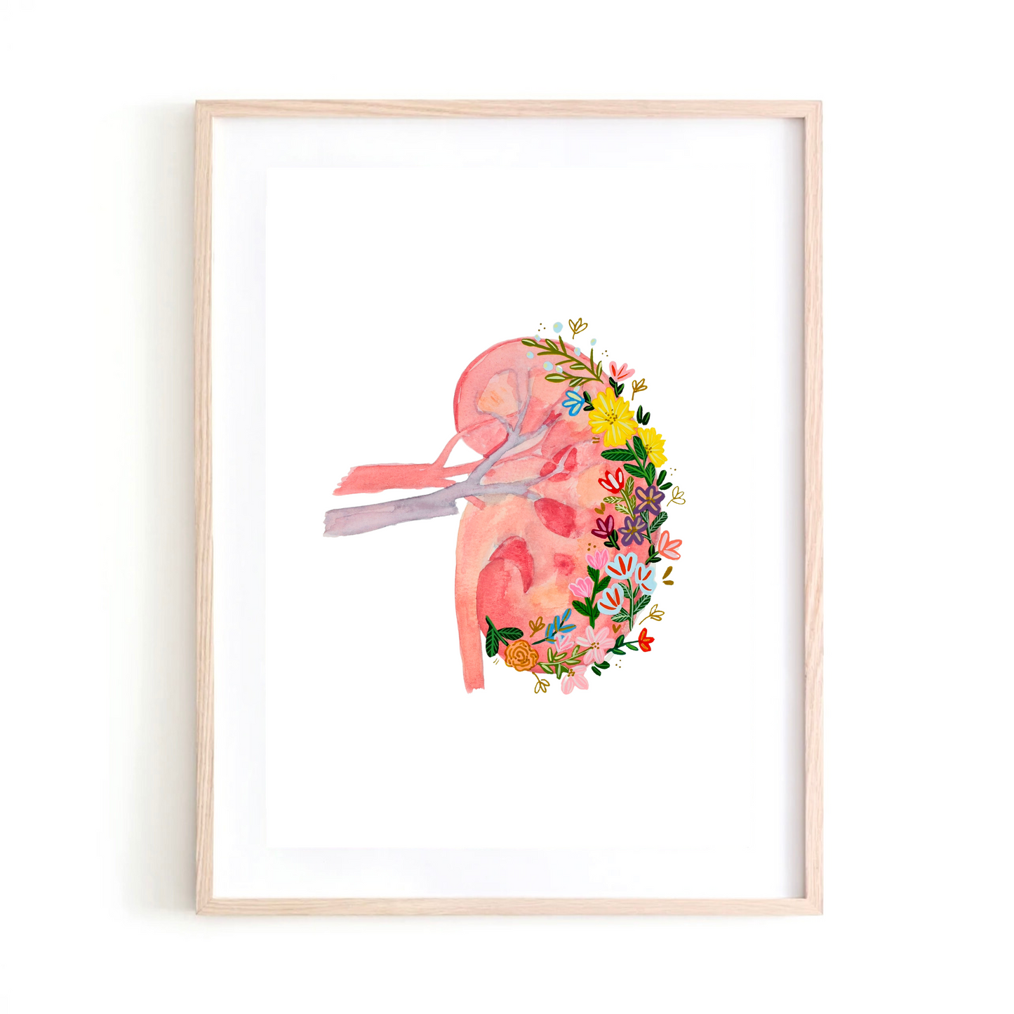 Kidney Medicine & Flowers art print