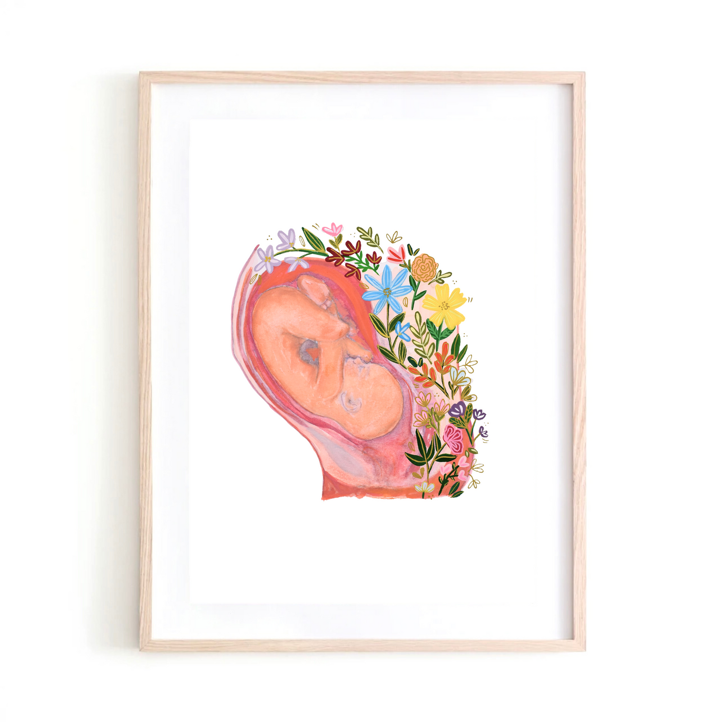 Gestation Medicine & Flowers art print
