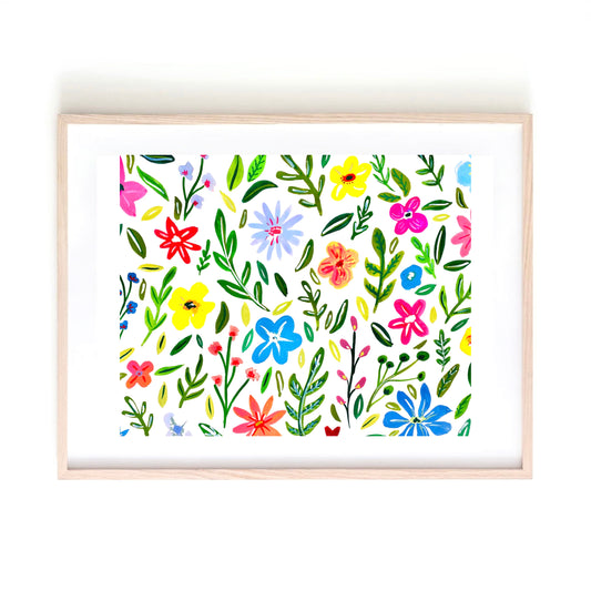 Bright Horizontal Flowers art print