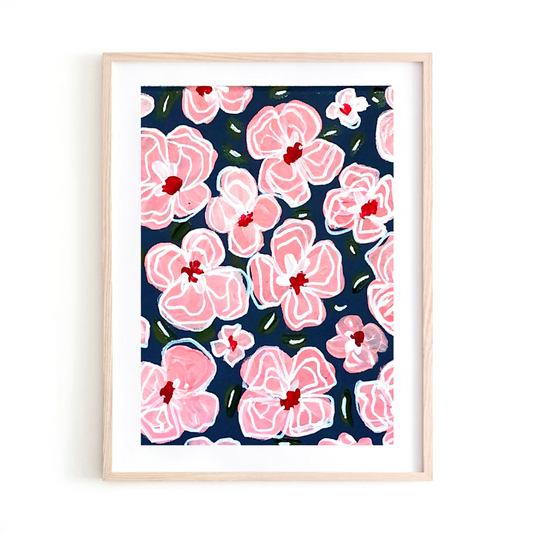 Light pink Flowers art print