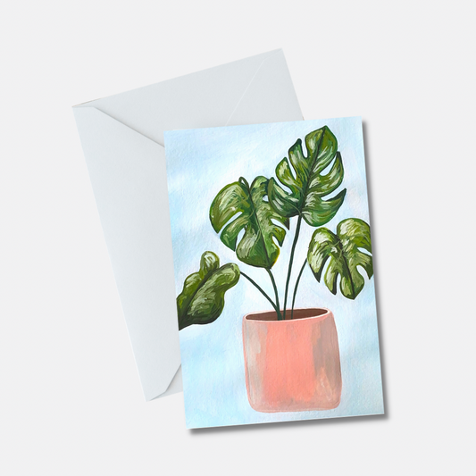 Monstera plant Greeting Cards