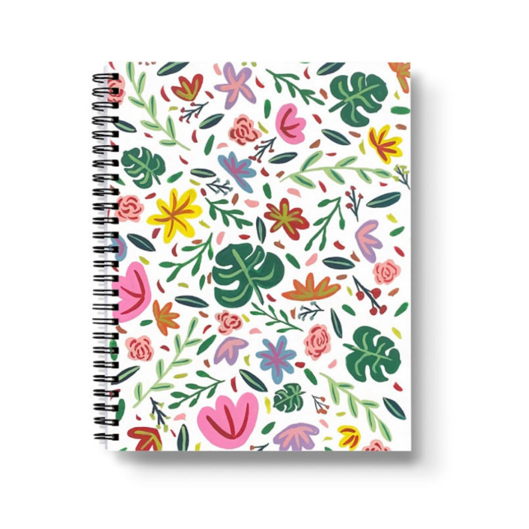 Floral Collage II Spiral Lined Notebook