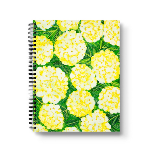 Yellow Hydrangea Spiral Lined Notebook
