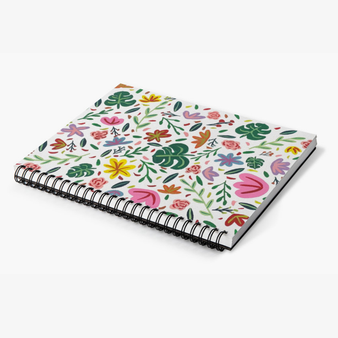 Floral Collage II Spiral Lined Notebook