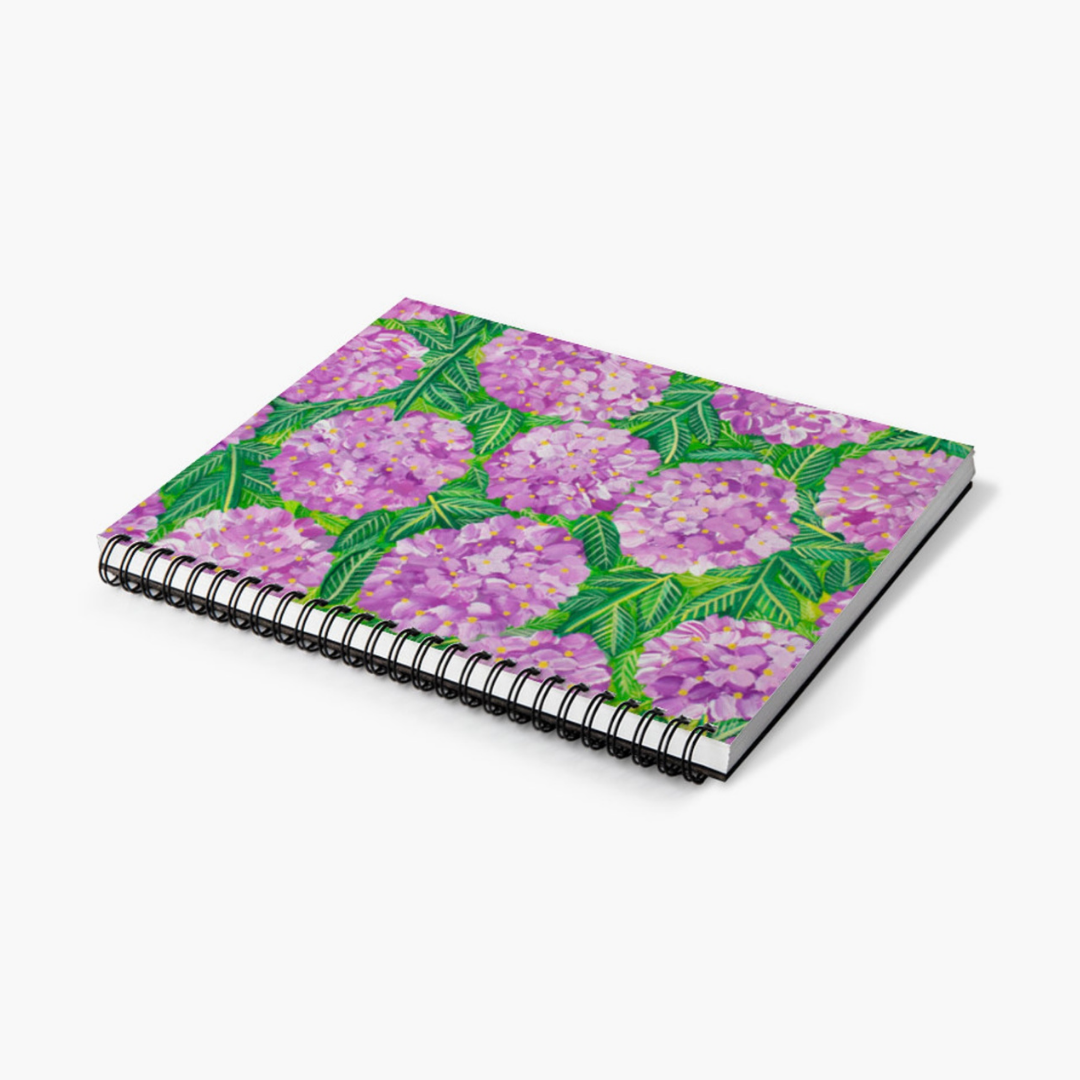 Purple Hydrangea Spiral Lined Notebook