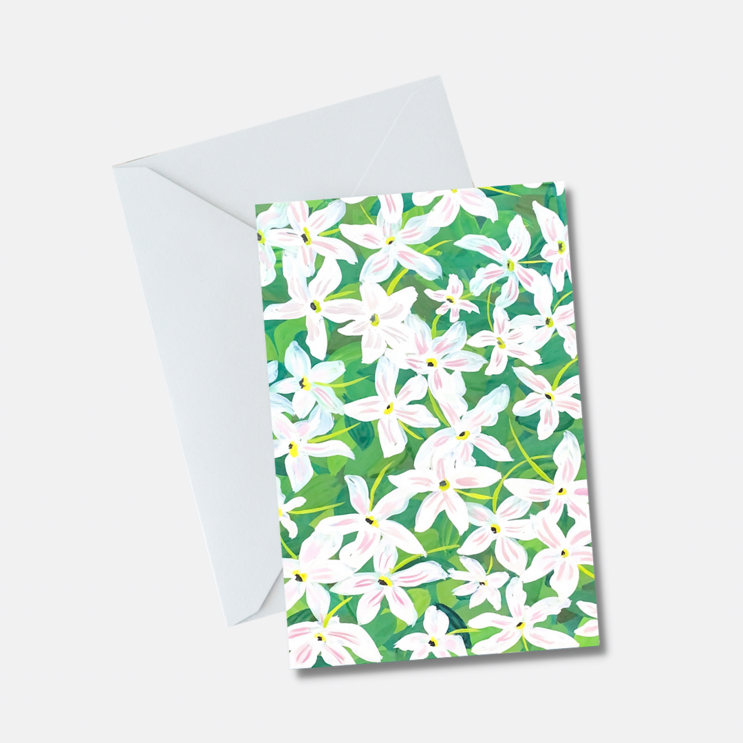 White Jasmine Greeting Cards
