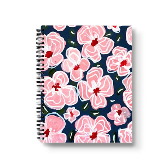 Light pink Flowers Spiral Lined Notebook