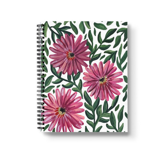 Trio of Flowers Spiral Lined Notebook