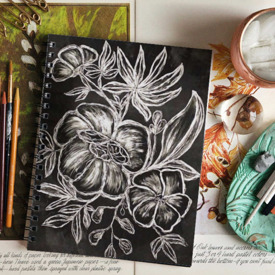 Printmaking Flowers I Spiral Lined Notebook