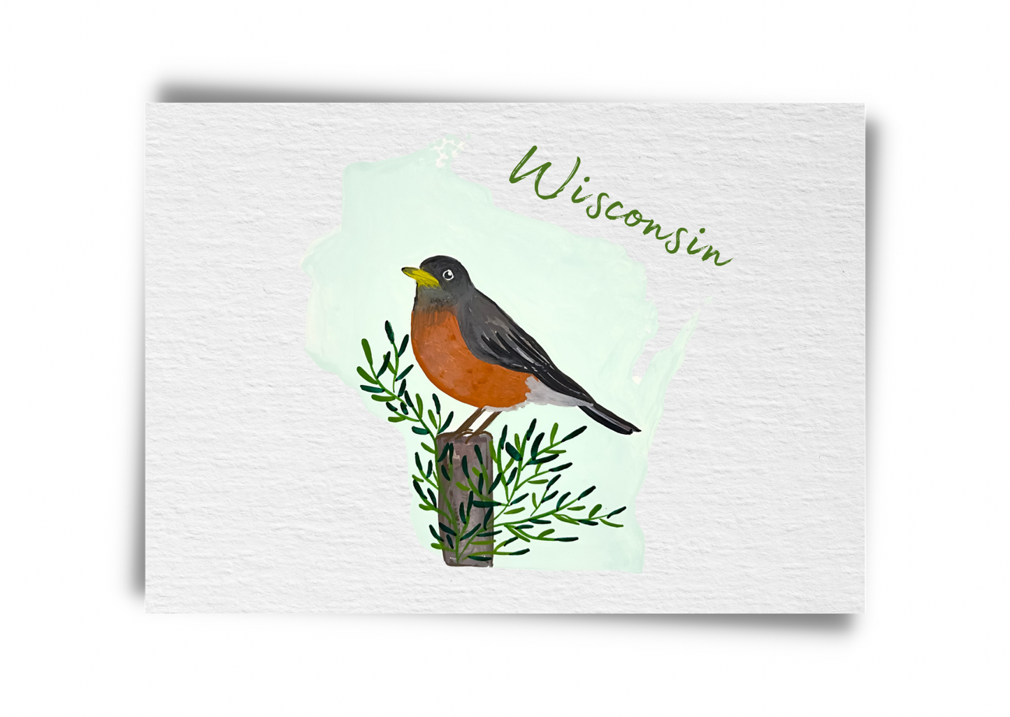 Wisconsin State Birds Postcard